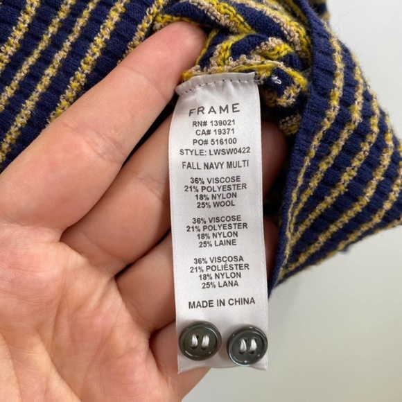 FRAME Striped Off-The-Shoulder Sweater, sz S - Picture 10 of 10